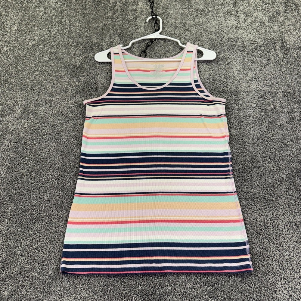 Time And Tru Tank Top Womens 3XL Multicolor Stripe Tunic Scoop Neck Summer Plus